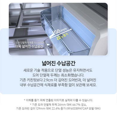 삼성전자 Bespoke AI 하이브리드 637L 4도어 냉장고 RM70F64R1X 이미지 4